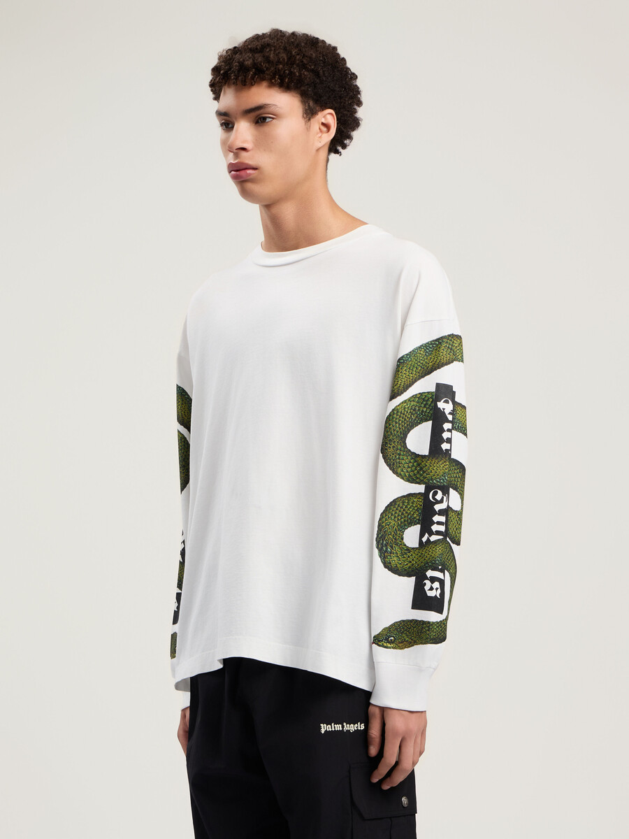 maglietta a maniche lunghe con logo snake box