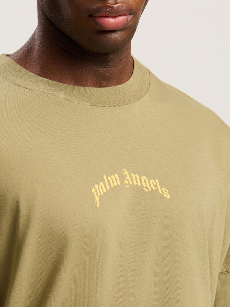 t-shirt a maniche lunghe con logo curvo