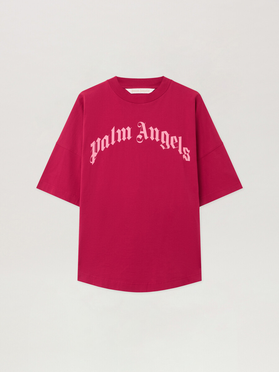 t-shirt con logo curvo