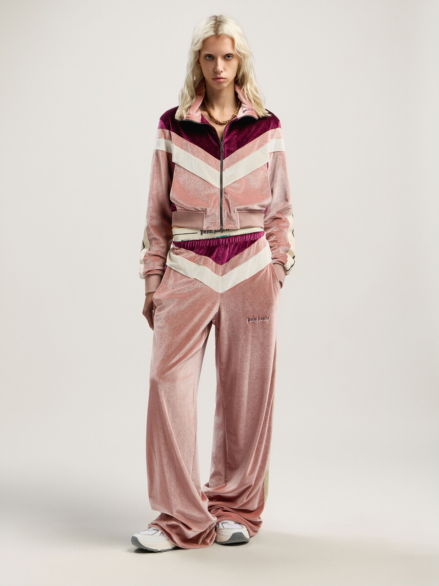 pantaloni da tuta in ciniglia color block
