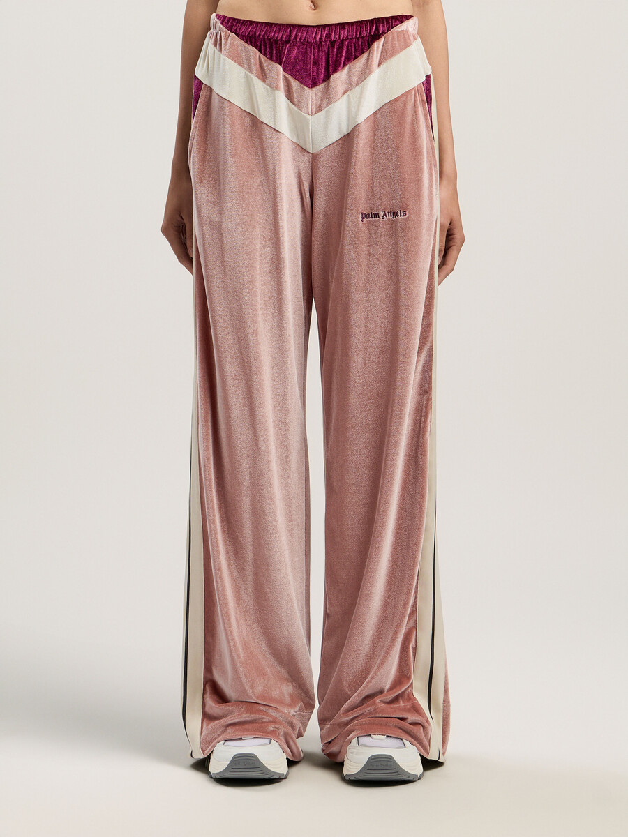 pantaloni da tuta in ciniglia color block