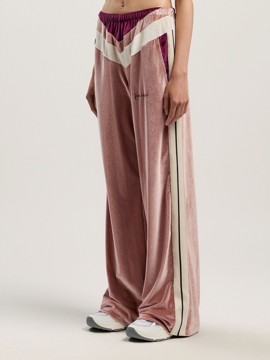pantaloni da tuta in ciniglia color block