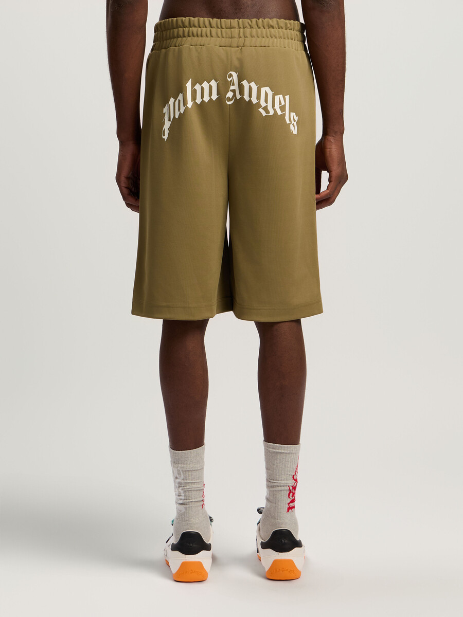 pantaloncini da tuta con logo curvo sul retro